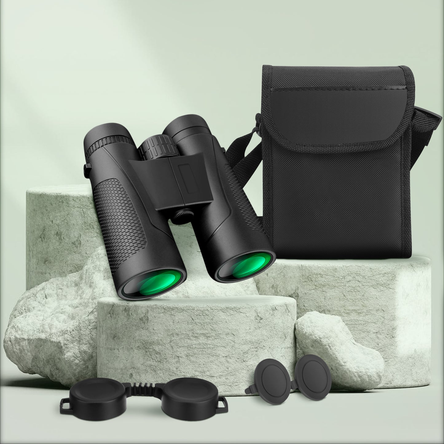 Jumelles 12x42 HD Étanches avec Prisme BAK4 – Vision Longue Distance, Antibuée, Compactes pour Randonnée, Observation Nature et Voyage