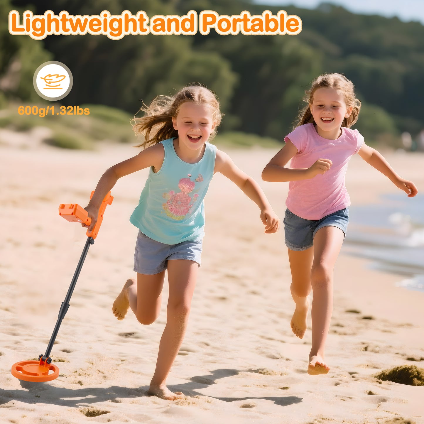 Mini Détecteur de Métaux Portable – Détection Or Pièces Trésor Enfant – Chasse au Trésor – Sensible et Léger