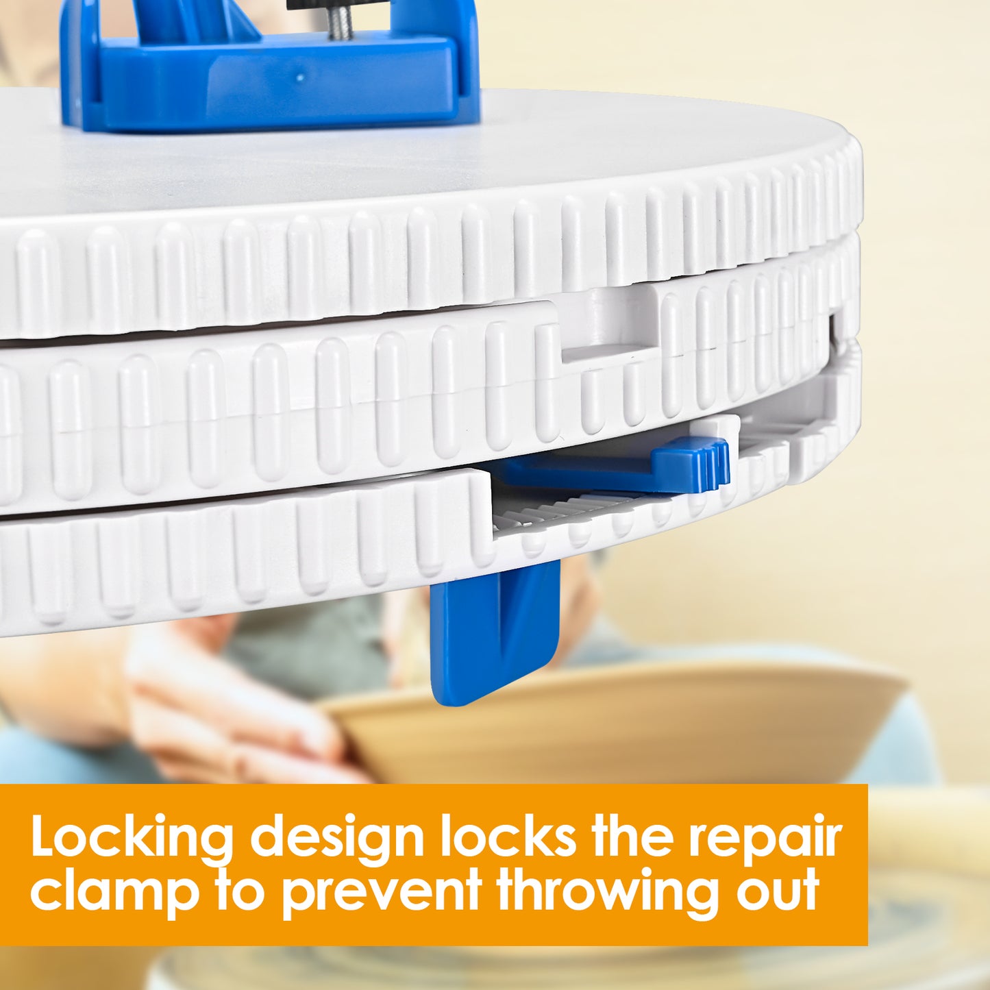 Support de Poterie Réglable avec Clips – Plateau Rond pour Céramique et Modélisation