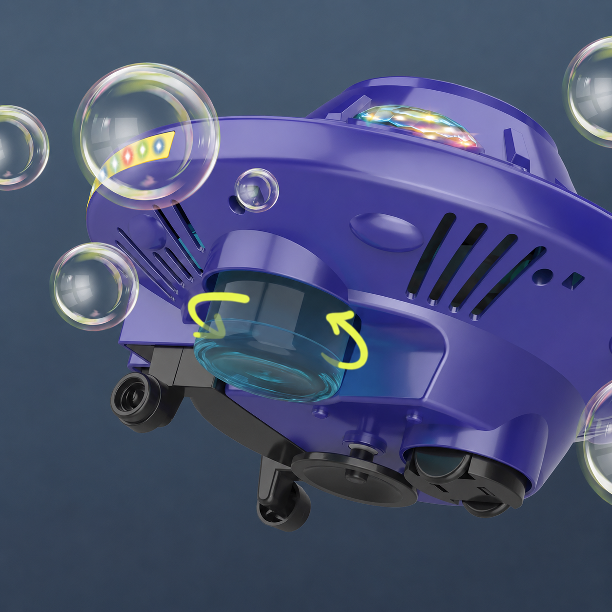 Machine à Bulles Automatique UFO LED – Souffleur Rotatif Rechargeable – Jouet Extérieur Enfant