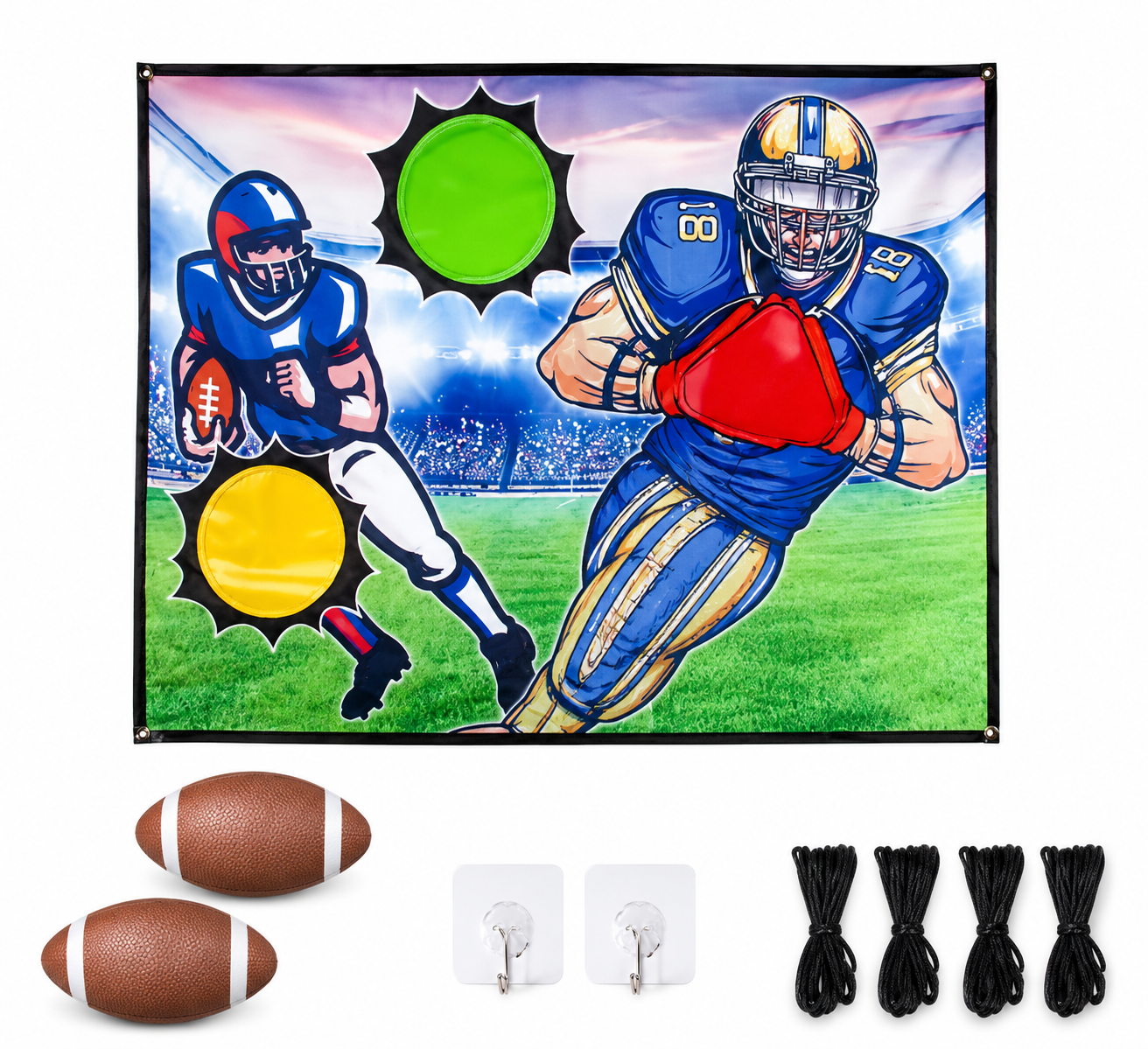 Jeu de Lancer de Cibles Rugby – Balles Collantes, Cible Murale – Enfants et Famille – Intérieur Extérieur
