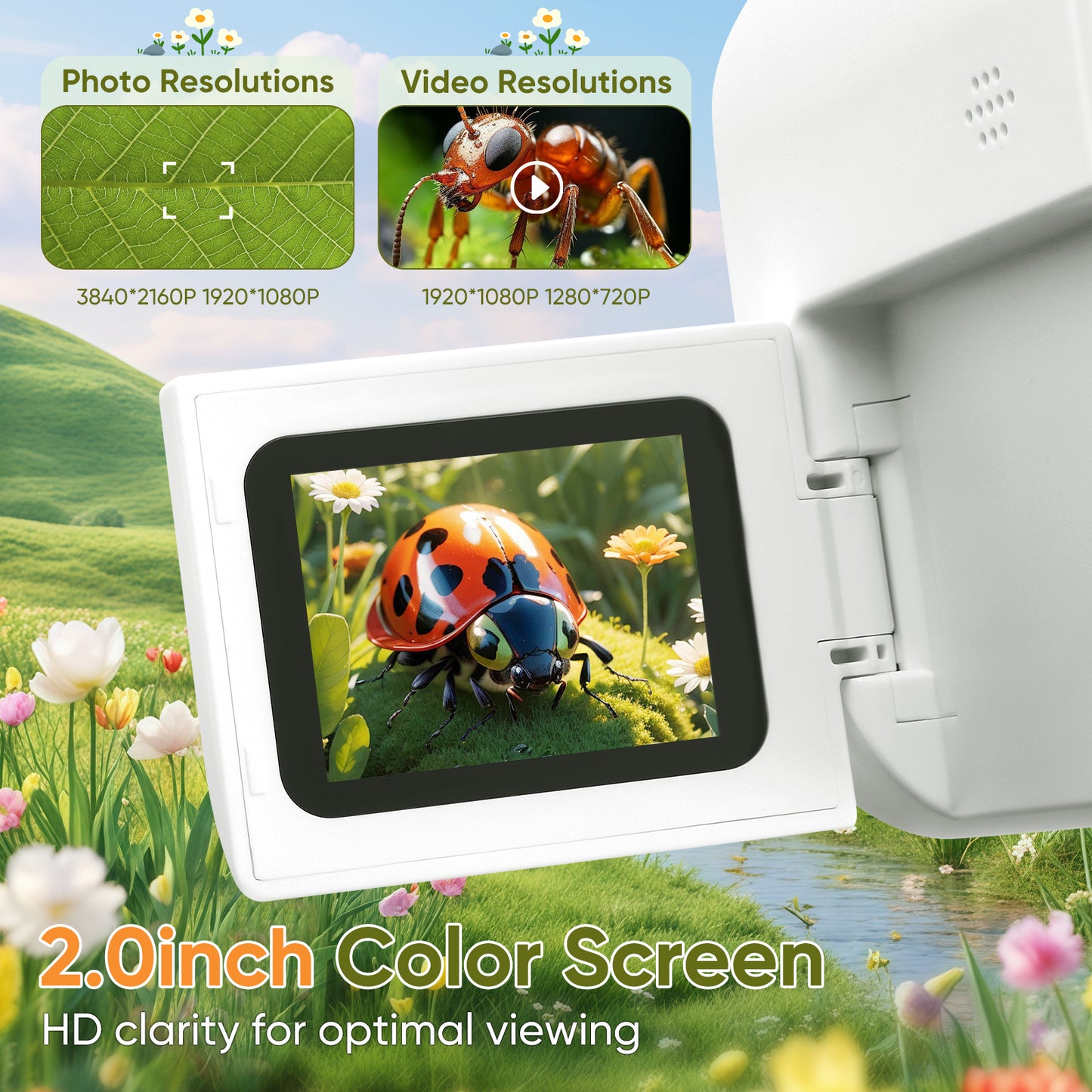Microscope Portable 100-1000X avec Écran IPS 2" – Mini Microscope Éducatif pour Enfants