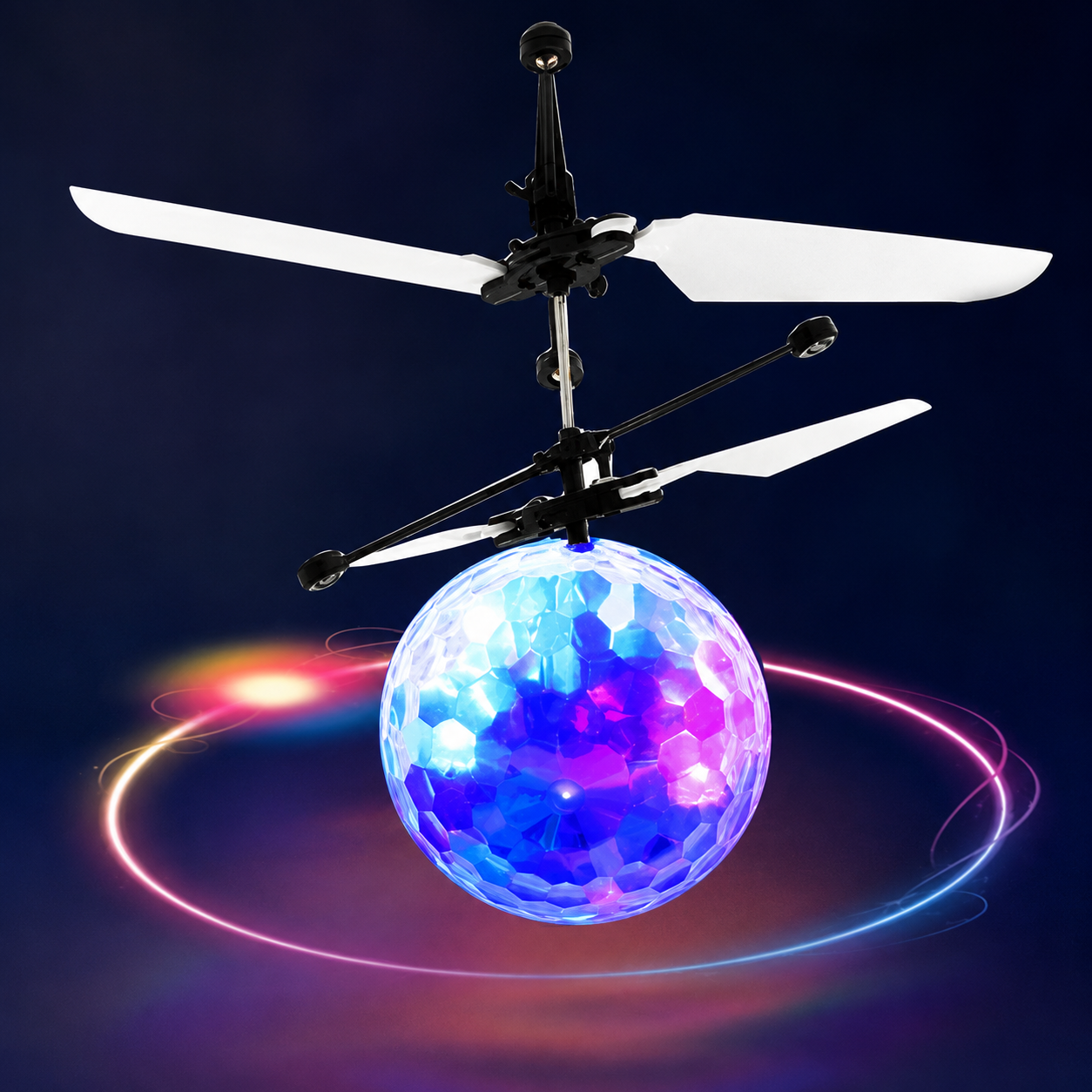 Boule Volante LED à Induction Rechargeable – Mini Hélicoptère Interactif Détection Gestes | Jouet Lumineux Enfants Adultes
