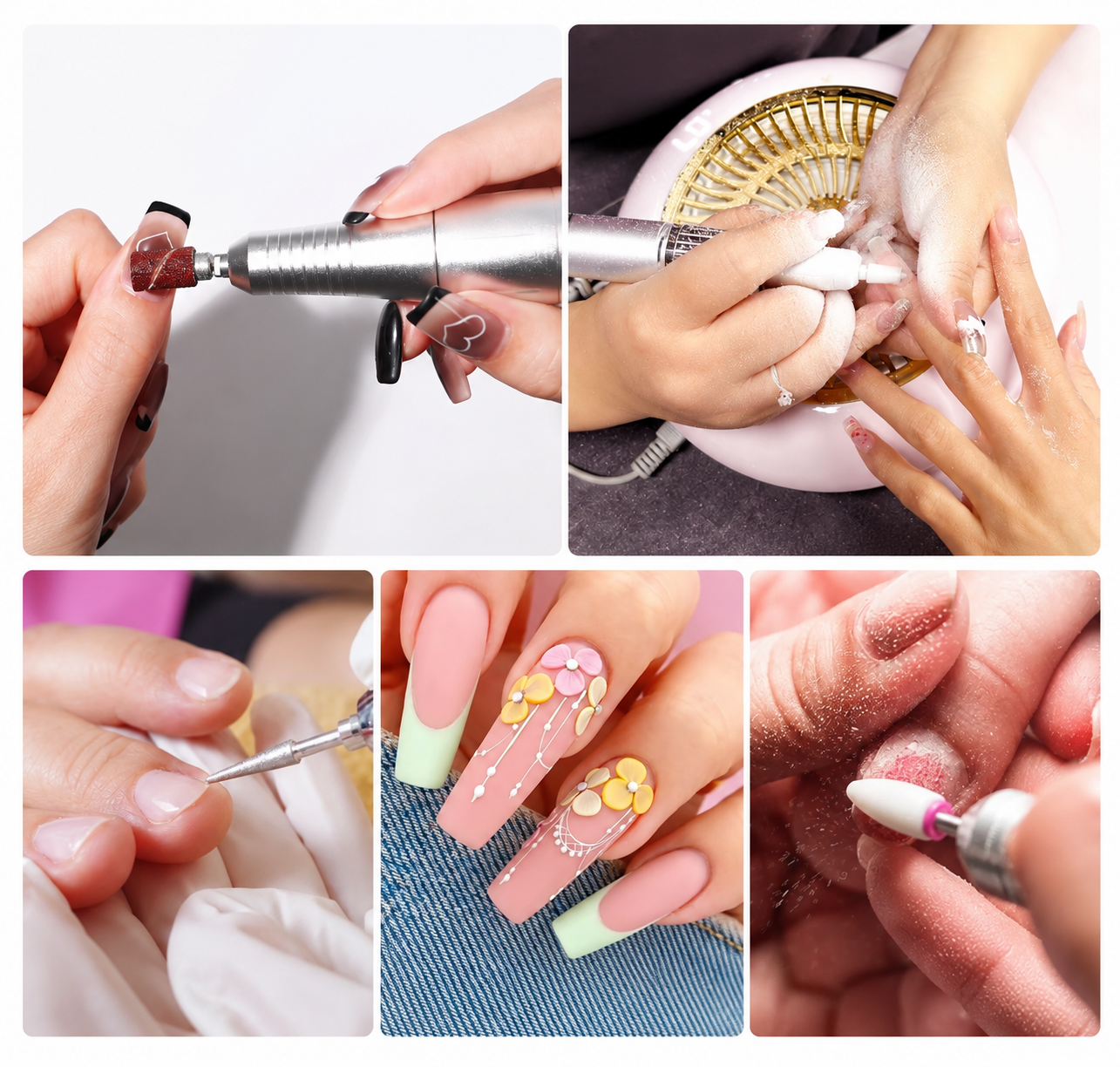 Ponceuse à Ongles Électrique 2-en-1 | 45 000 tr/min + Lampe UV LED | Manucure Pédicure Gel Acrylique Semi-Permanent