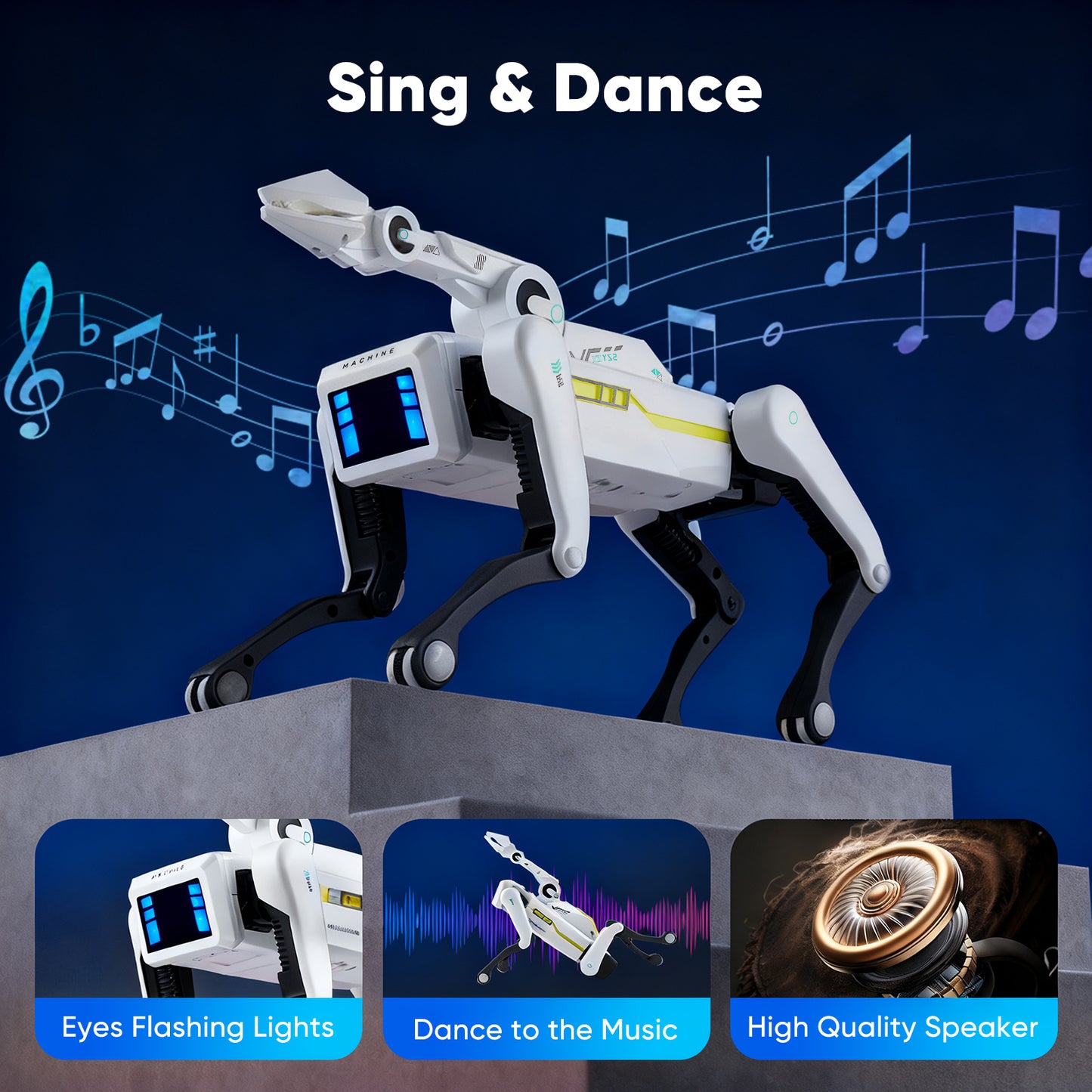 Robot Chien Intelligent RC – Jouet Interactif avec Télécommande & Application – Danse, Sons, Programmation, Cadeau Enfant