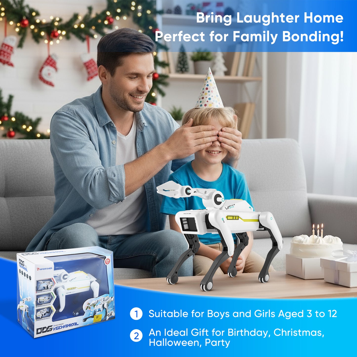 Robot Chien Intelligent RC – Jouet Interactif avec Télécommande & Application – Danse, Sons, Programmation, Cadeau Enfant