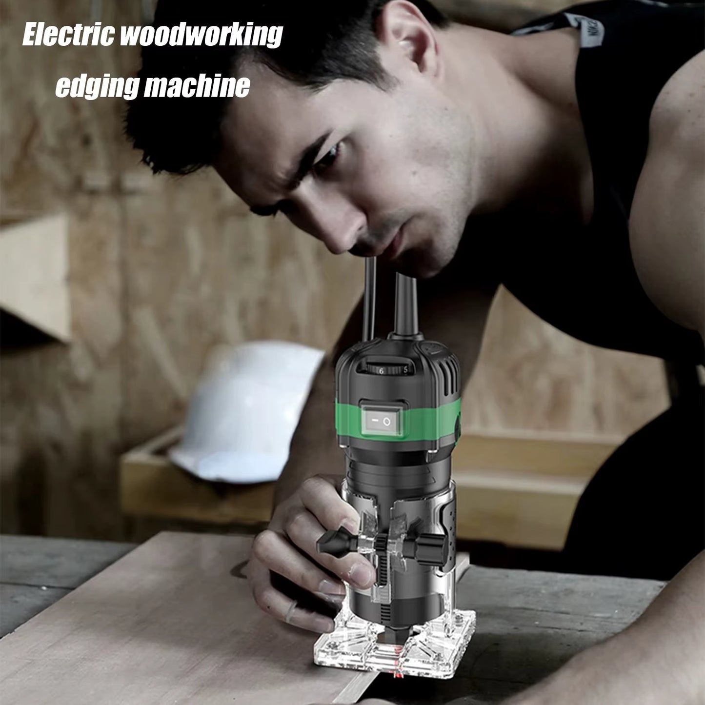 Défonceuse Électrique 800W pour Bois – Routeur de Découpe 33000 tr/min avec 6 Vitesses et Jeu de Forets