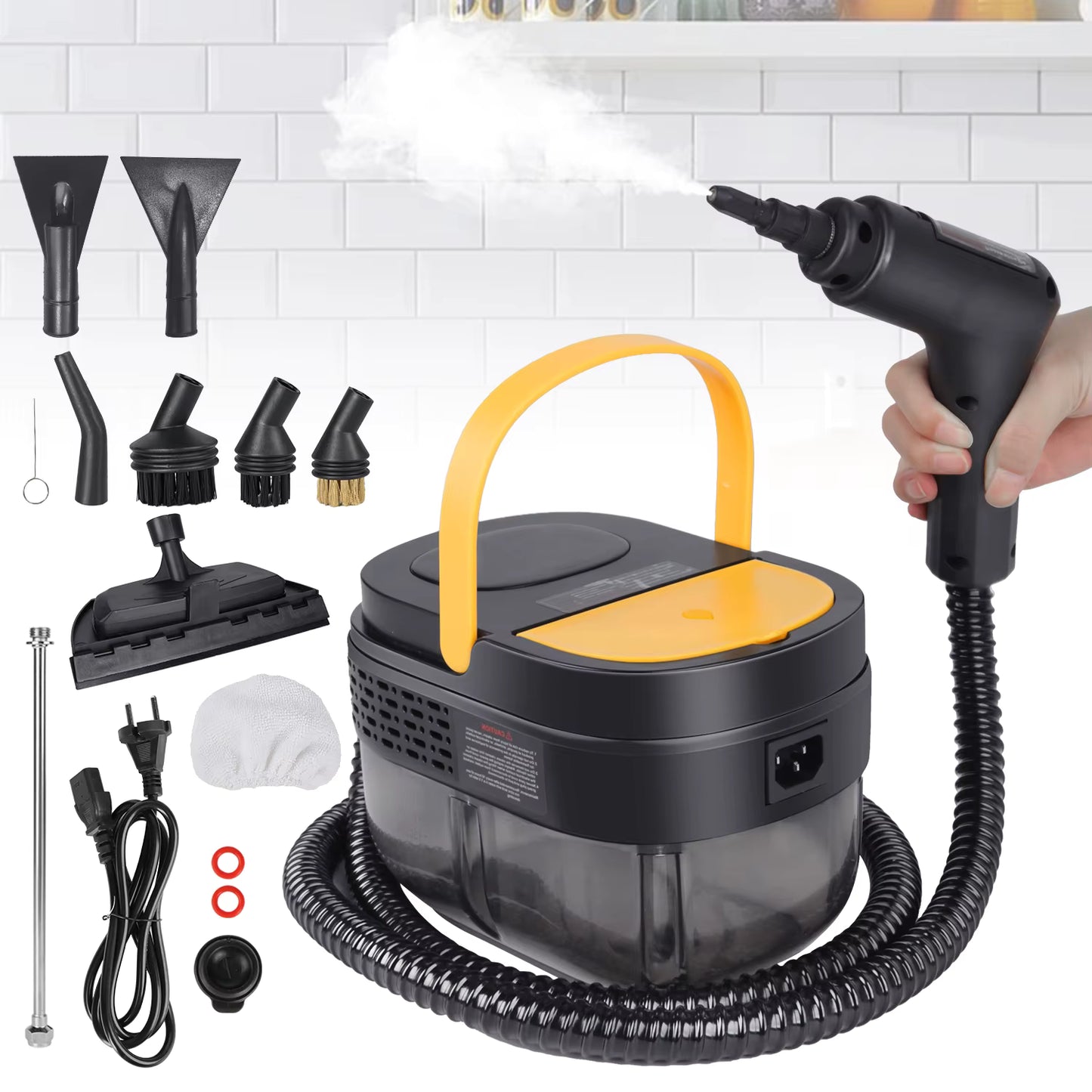 Nettoyeur vapeur portatif 2500W 3 bars 1600 ml haute température