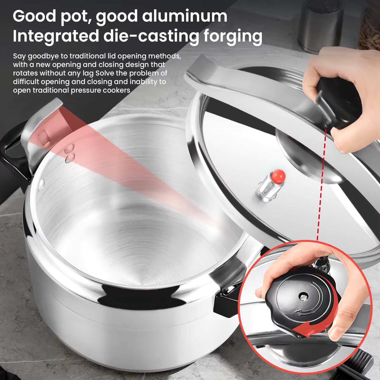 Cocotte-Minute Aluminium 3L à 15L – Autocuiseur Gaz avec Sécurité Anti-Pression