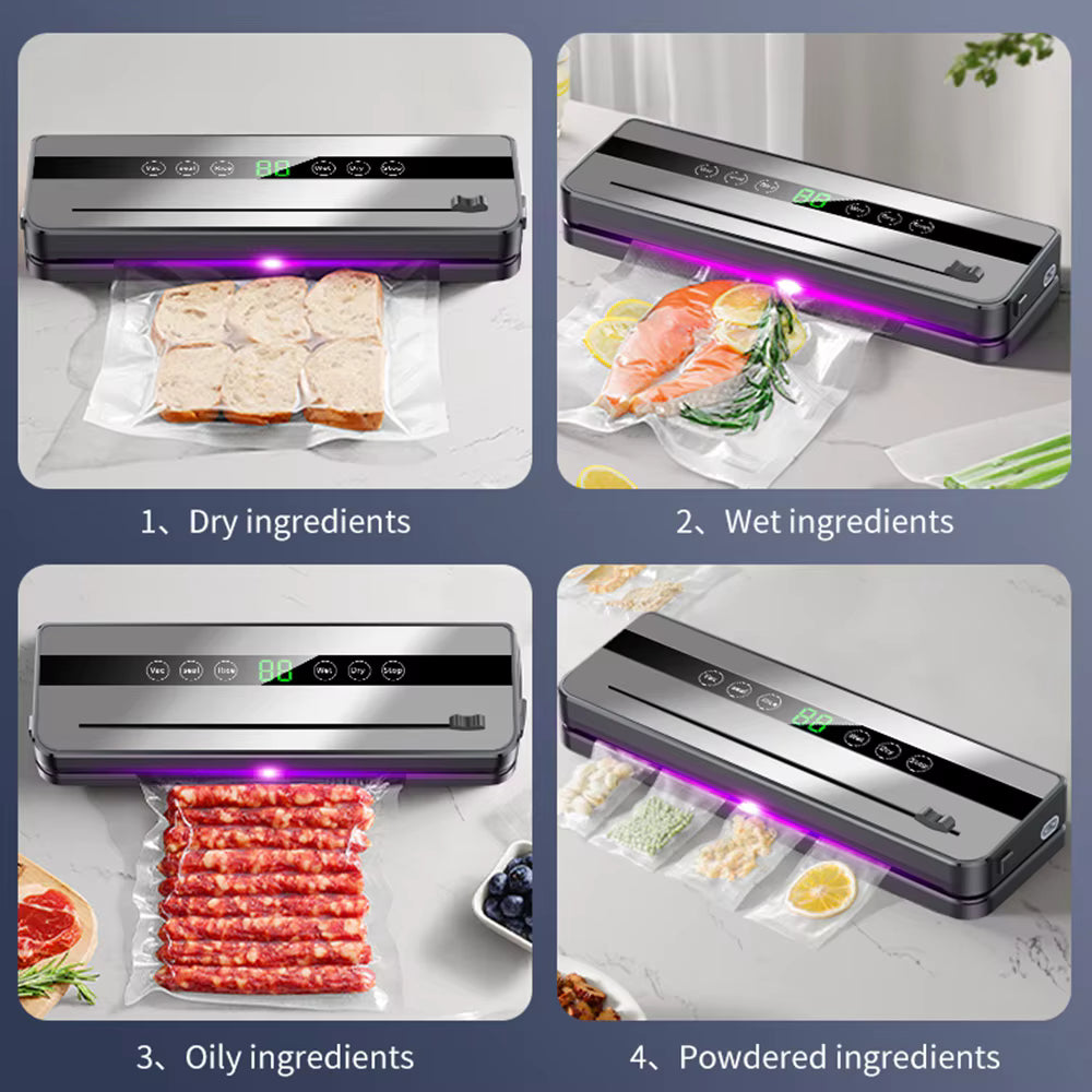 Scelleuse sous vide électrique avec mode sec/humide et coupe intégrée
