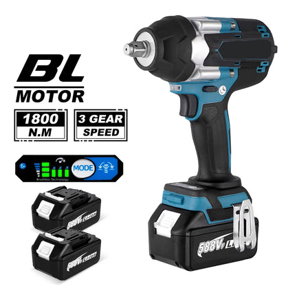 1/2-inch cordless electric impact wrench, 1800 Nm, brushless