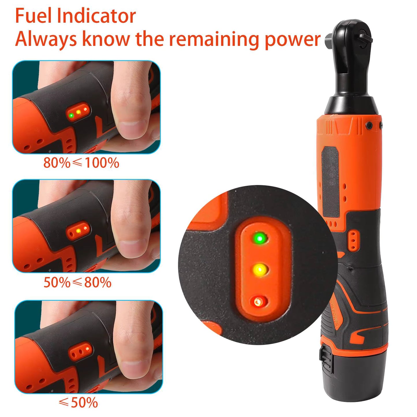 Clé à cliquet électrique sans fil 3/8 pouce 18 V avec tête à angle droit