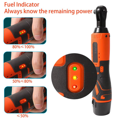 Clé à cliquet électrique sans fil 3/8 pouce 18 V avec tête à angle droit