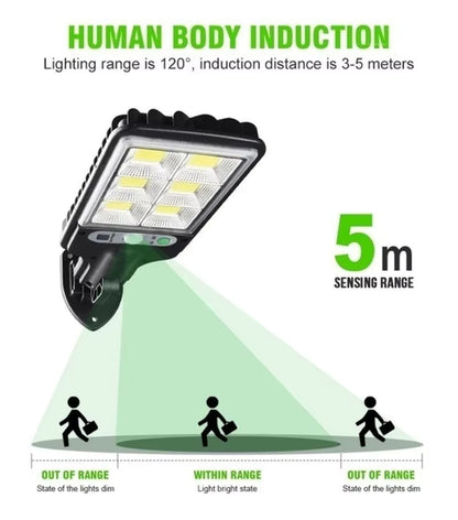 Lampe Solaire LED Extérieure Étanche – Détecteur de Mouvement – Télécommande