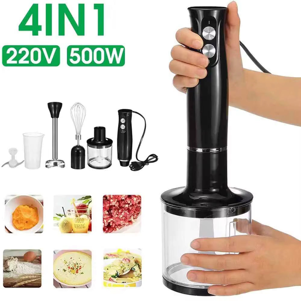 Mixeur Plongeant 4-en-1 500W – Lame Inox