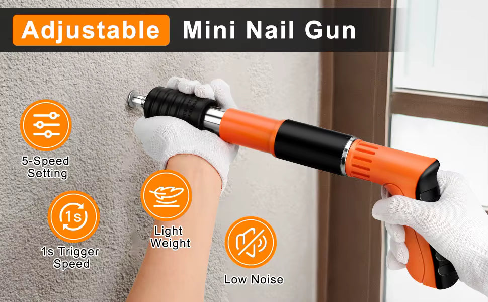 Pistolet à Clous Manuel 5 Vitesses – Outil de Fixation Murale pour Béton et Plafond