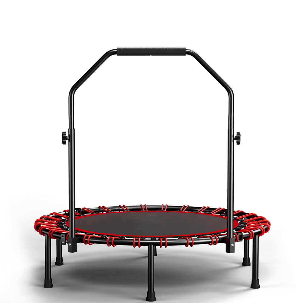 Mini Trampoline Fitness Pliable 101 cm – Barre de Maintien Réglable, Cardio Maison
