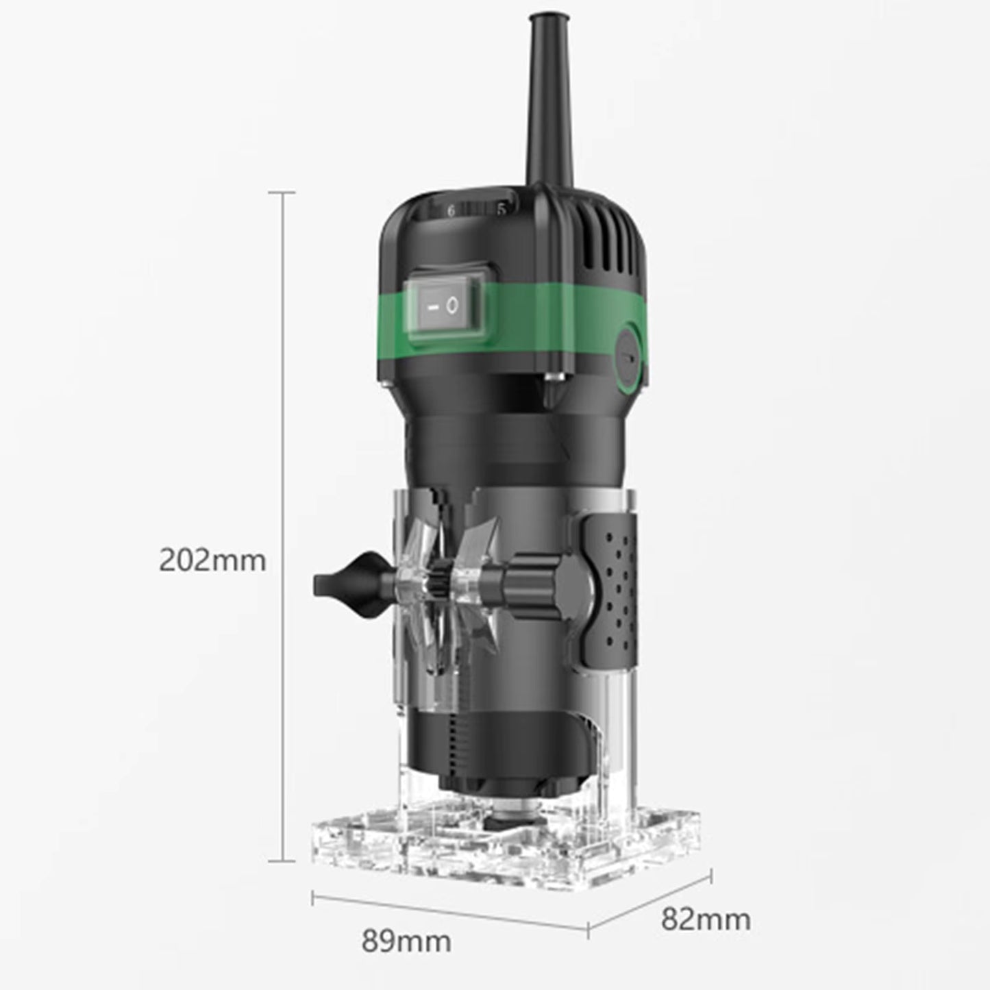 Défonceuse Électrique 800W pour Bois – Routeur de Découpe 33000 tr/min avec 6 Vitesses et Jeu de Forets