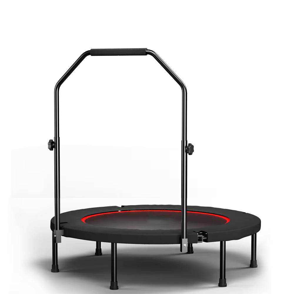 Mini Trampoline Fitness Pliable 101 cm – Barre de Maintien Réglable, Cardio Maison