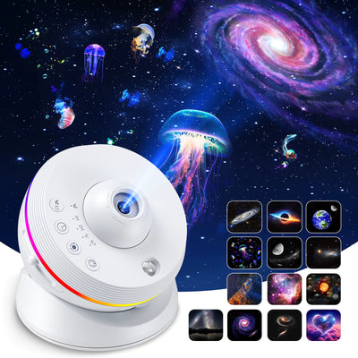 Projecteur Galaxie LED RGB USB 13 Effets Ciel Étoilé Lampe d’Ambiance Multicolore pour Chambre Salon Gaming Veilleuse Décorative
