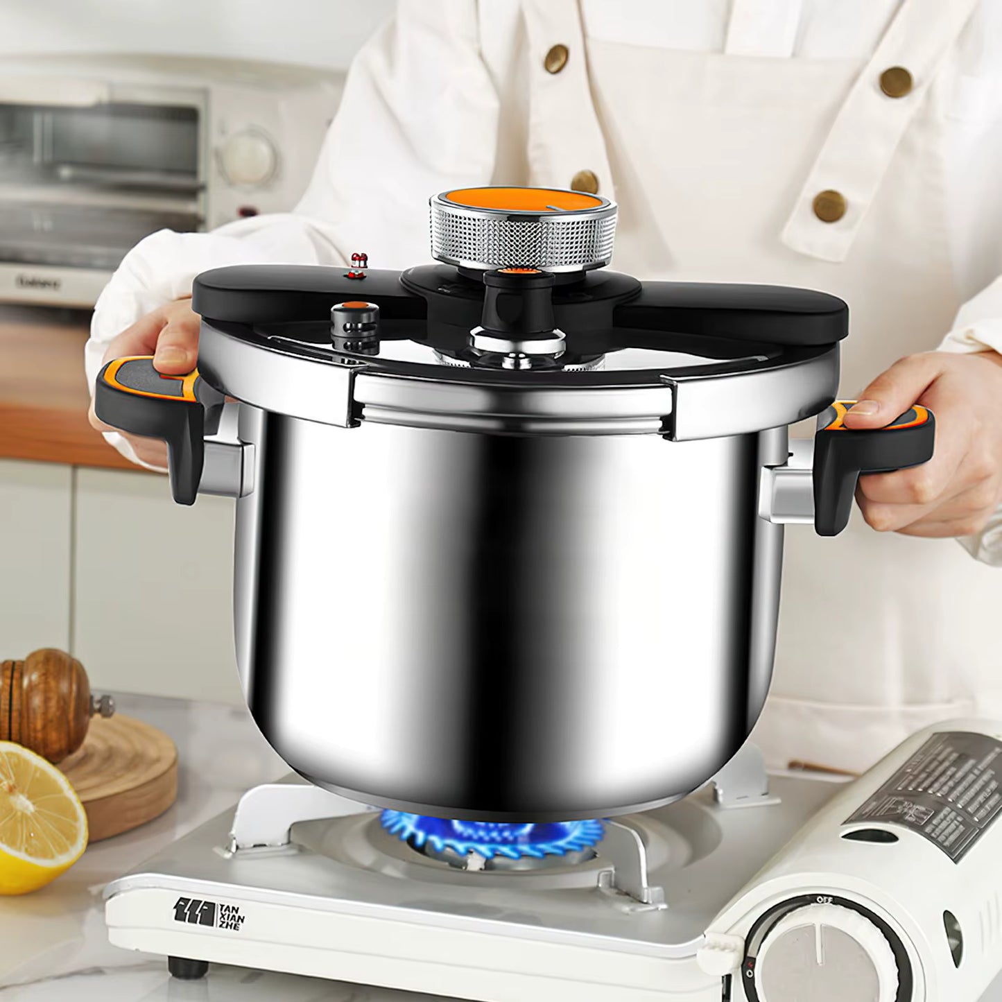 Cocotte-Minute Inox 4L / 6L – Autocuiseur Gaz avec Sécurité Anti-Pression