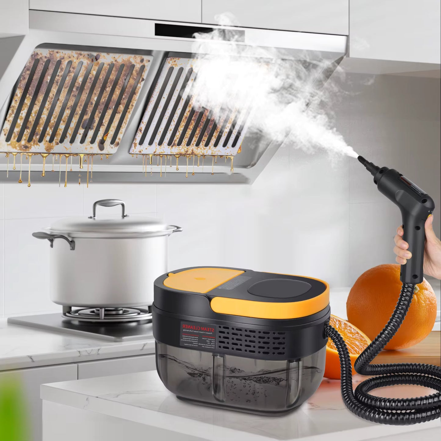 Nettoyeur vapeur portatif 2500W 3 bars 1600 ml haute température