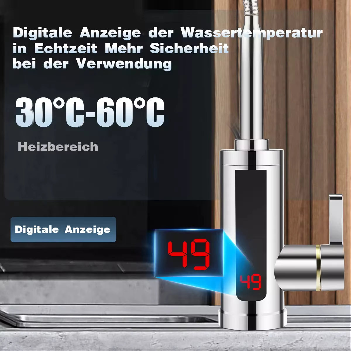 Robinet électrique instantané 3000W rotatif 360°