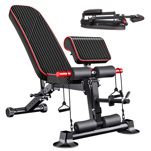 Banc de Musculation Pliable Multifonction Réglable – Développé Couché, Abdominaux, Pupitre à Biceps | Entraînement Complet à Domicile
