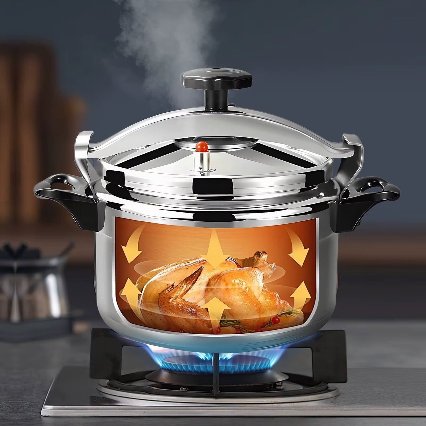 Cocotte-Minute Aluminium 3L à 15L – Autocuiseur Gaz avec Sécurité Anti-Pression