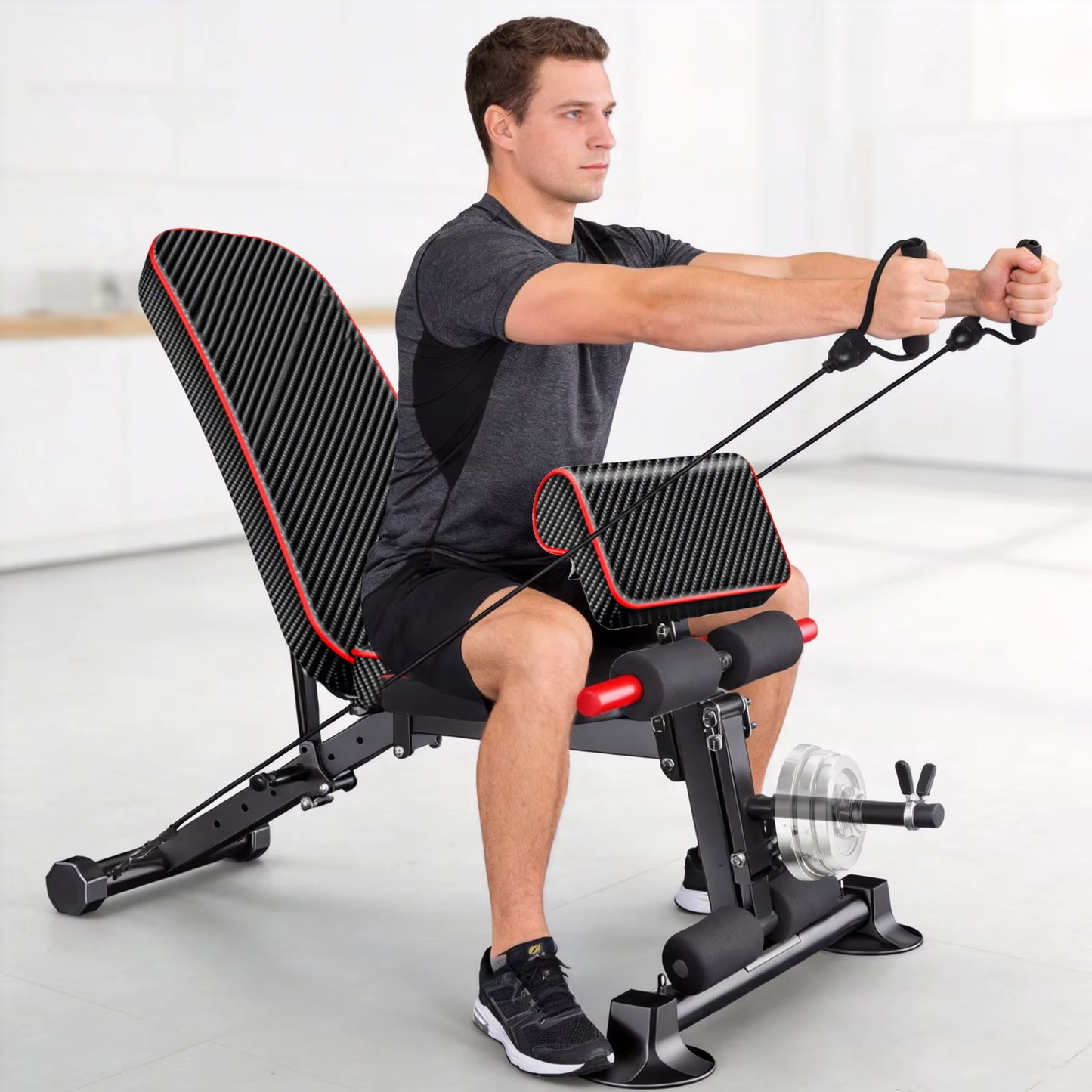 Banc de Musculation Pliable Multifonction Réglable – Développé Couché, Abdominaux, Pupitre à Biceps | Entraînement Complet à Domicile