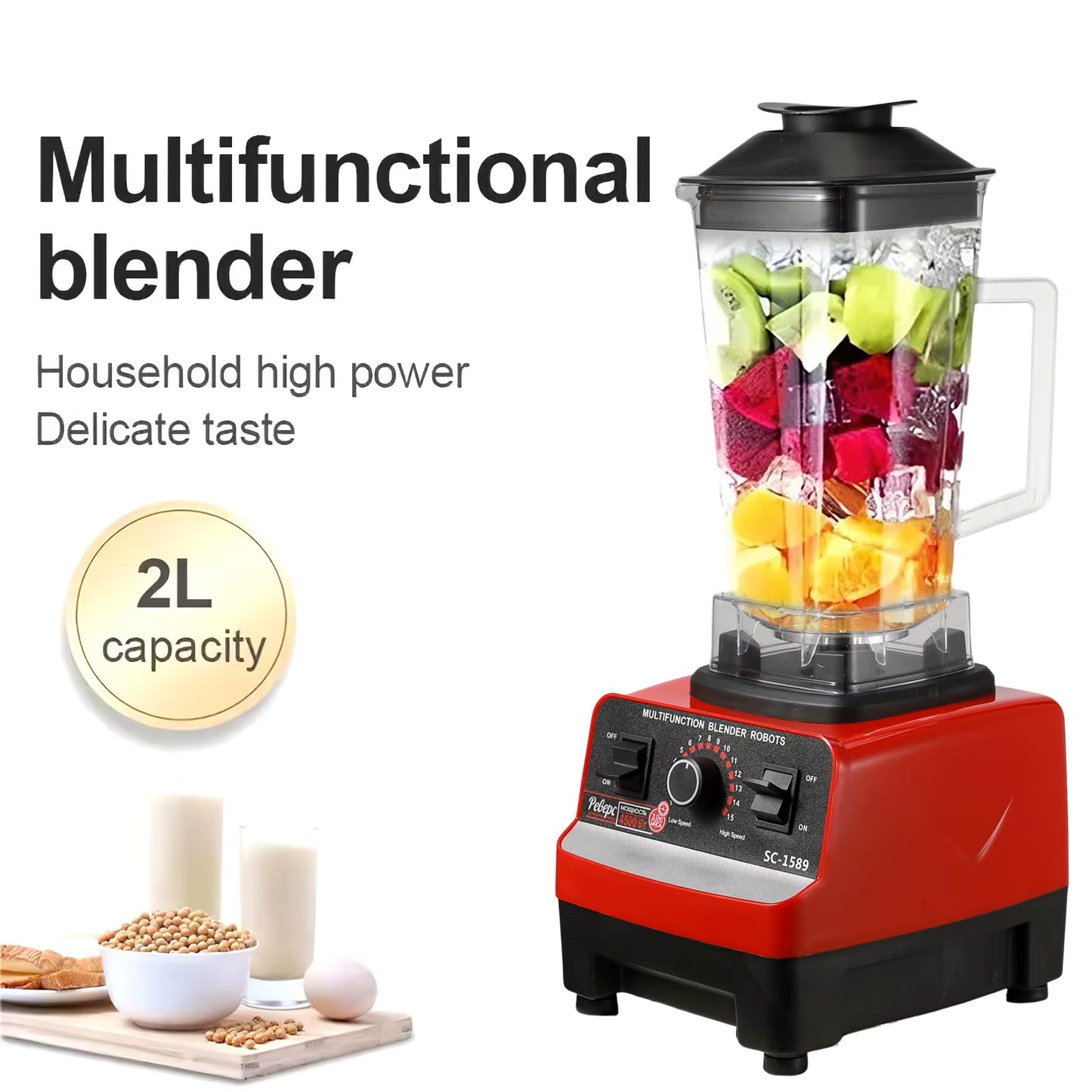 Mixeur Commercial 2000W – Blender Haute Puissance Sans BPA
