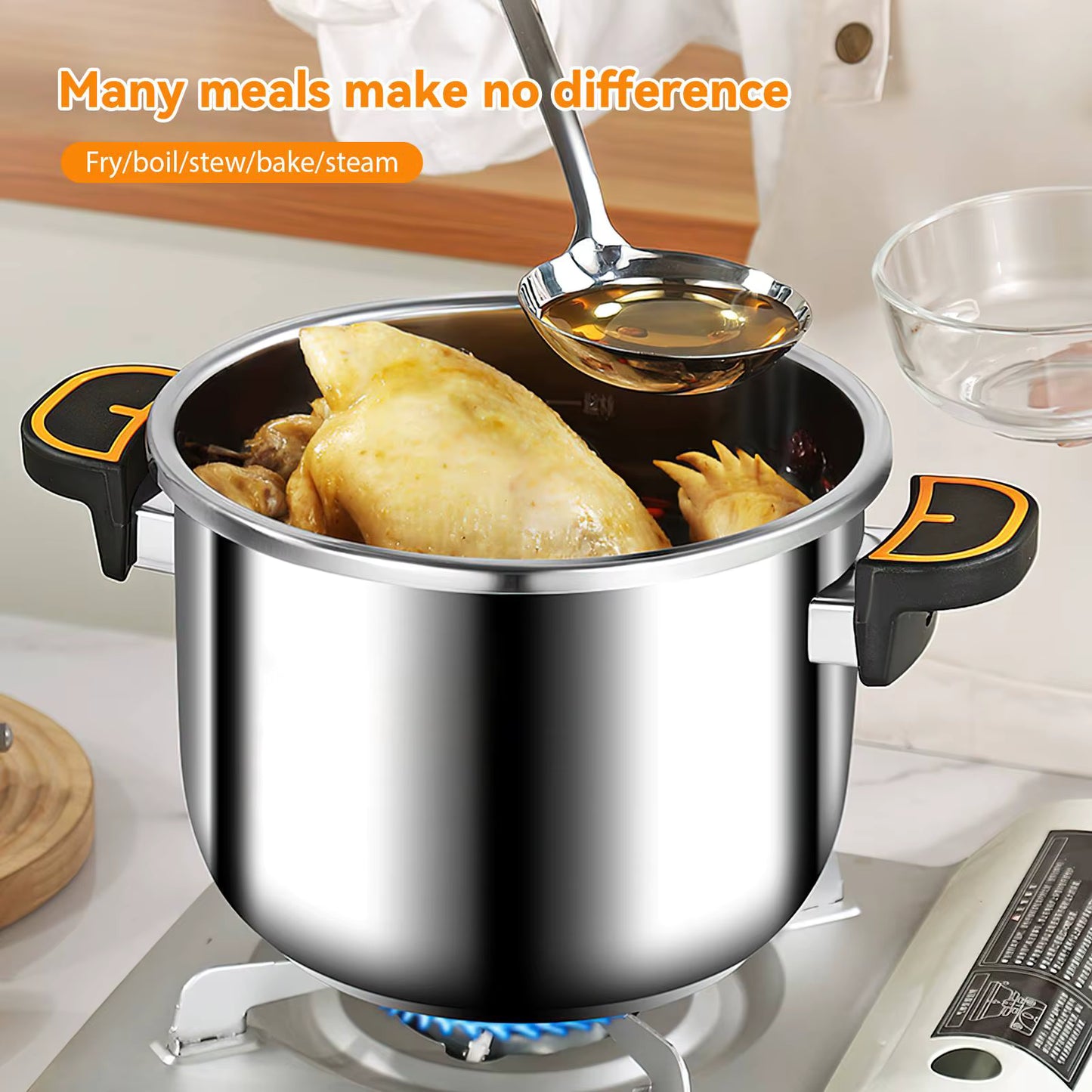 Cocotte-Minute Inox 4L / 6L – Autocuiseur Gaz avec Sécurité Anti-Pression
