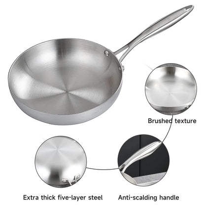Poêle wok inox 304 24/28 cm épaisseur 2 mm