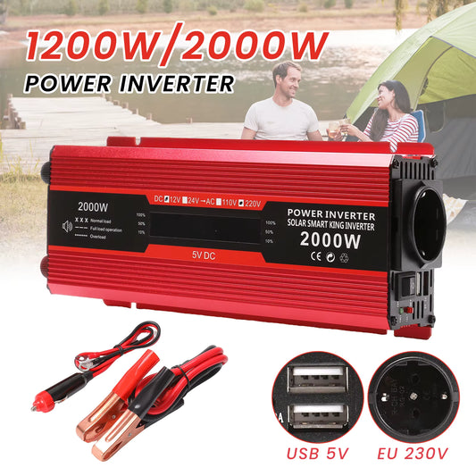 Convertisseur Pur Sinus 2000W 12V vers 220V – Onduleur DC/AC