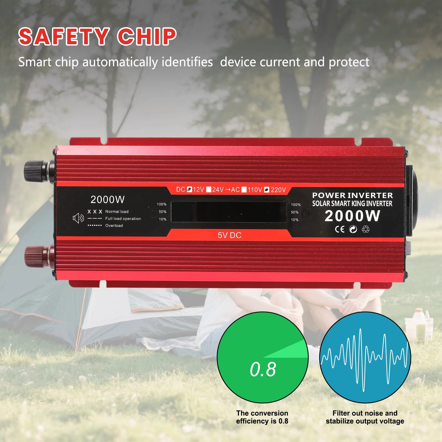 Convertisseur Pur Sinus 2000W 12V vers 220V – Onduleur DC/AC