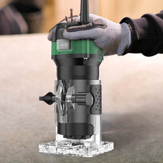 Défonceuse Électrique 800W pour Bois – Routeur de Découpe 33000 tr/min avec 6 Vitesses et Jeu de Forets
