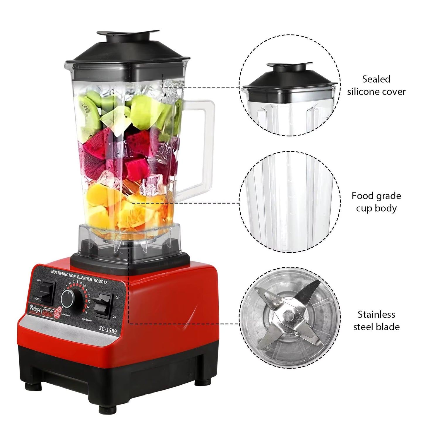 Mixeur Commercial 2000W – Blender Haute Puissance Sans BPA