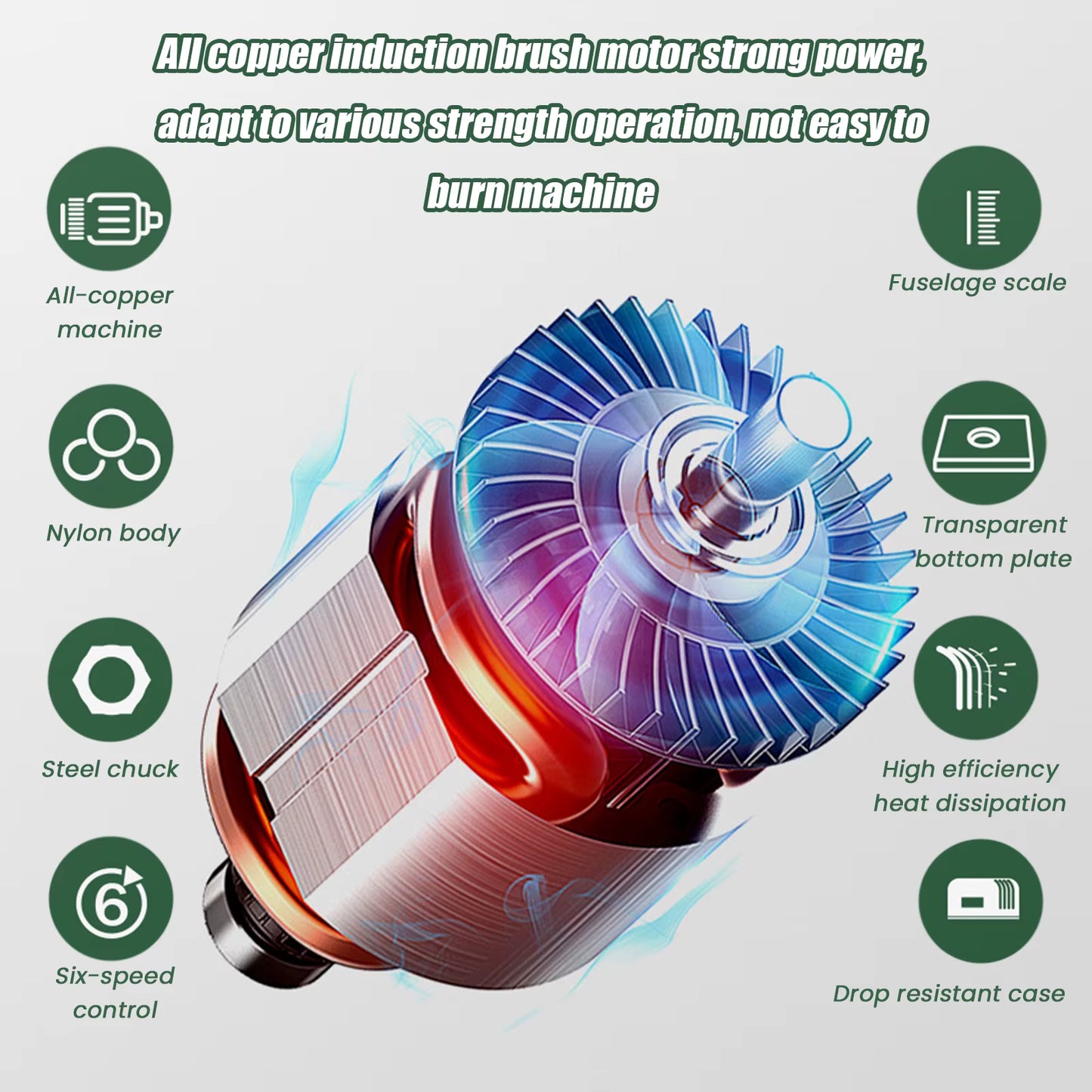 Défonceuse Électrique 800W pour Bois – Routeur de Découpe 33000 tr/min avec 6 Vitesses et Jeu de Forets