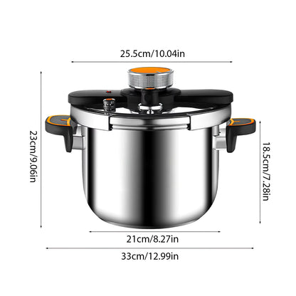 4L / 6L Stainless Steel Pressure Cooker – Gas Stovetop Cooker with Anti-Pressure Safety System