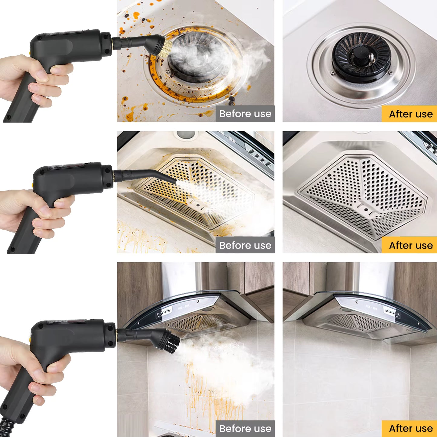 Nettoyeur vapeur portatif 2500W 3 bars 1600 ml haute température