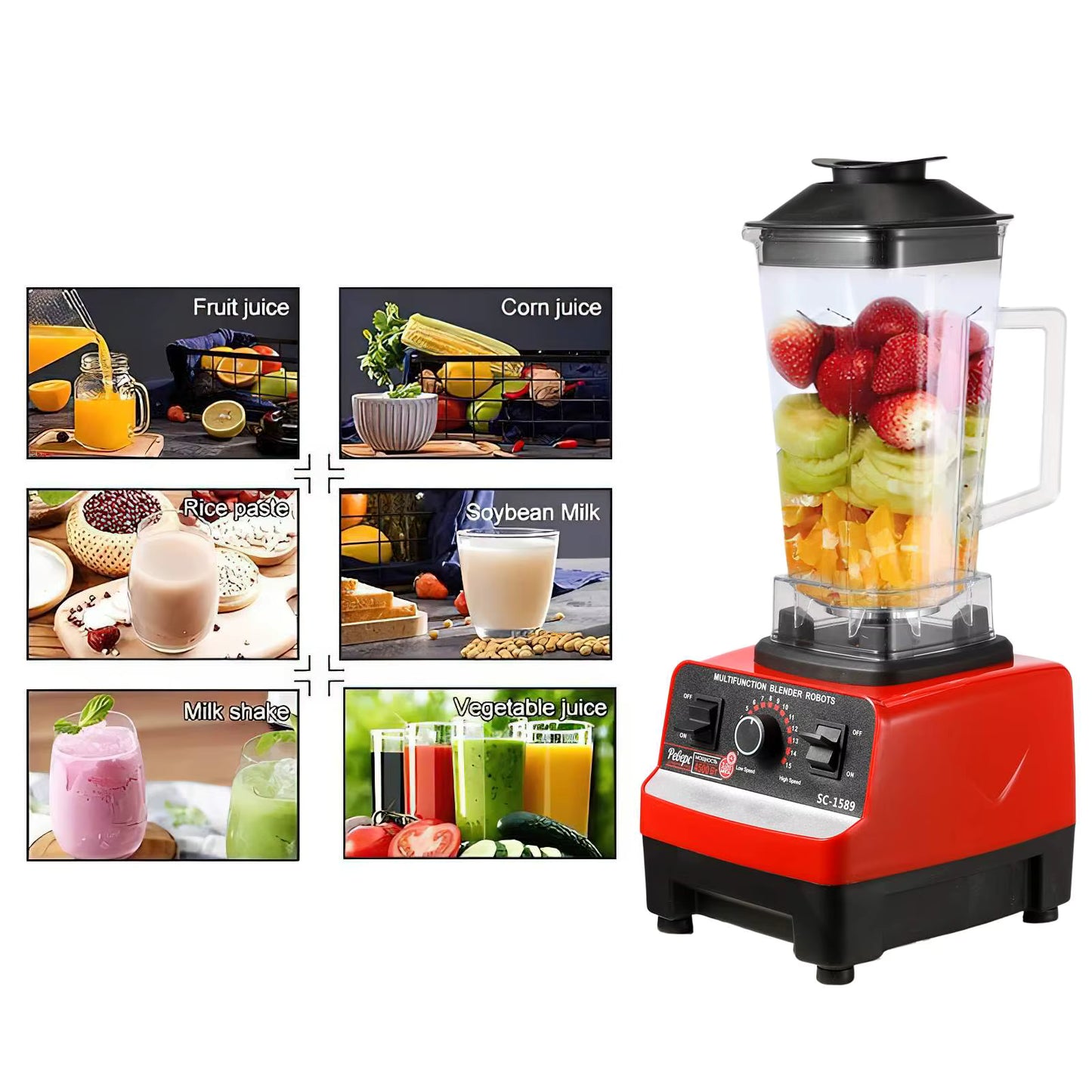 Mixeur Commercial 2000W – Blender Haute Puissance Sans BPA