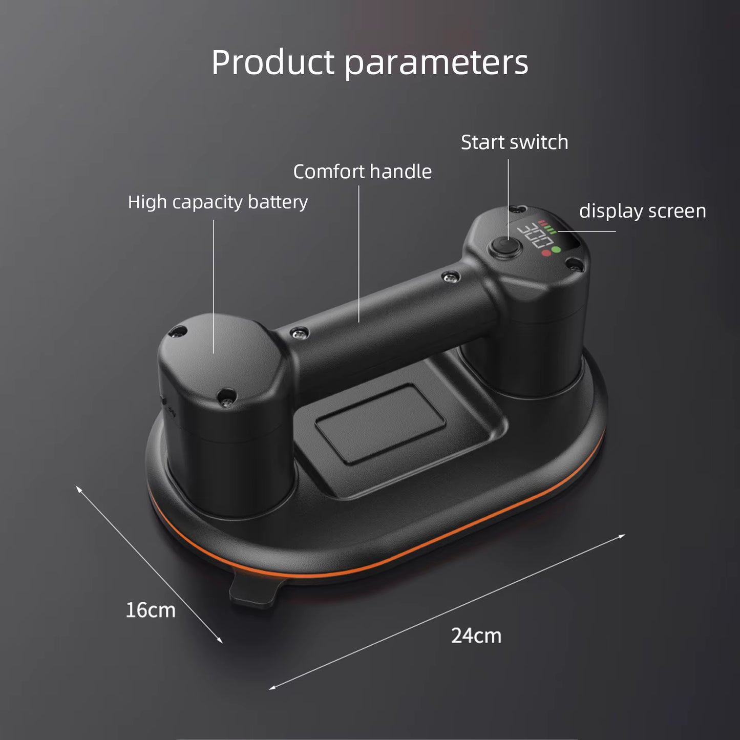 Ventouse Électrique Sous Vide avec Affichage Numérique – Outil de Levage 300kg (Lot de 2)