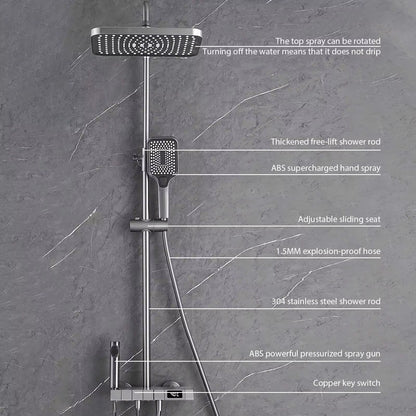Ensemble de Douche avec Affichage Numérique – Mitigeur en Cuivre et Pommeau Haute Pression