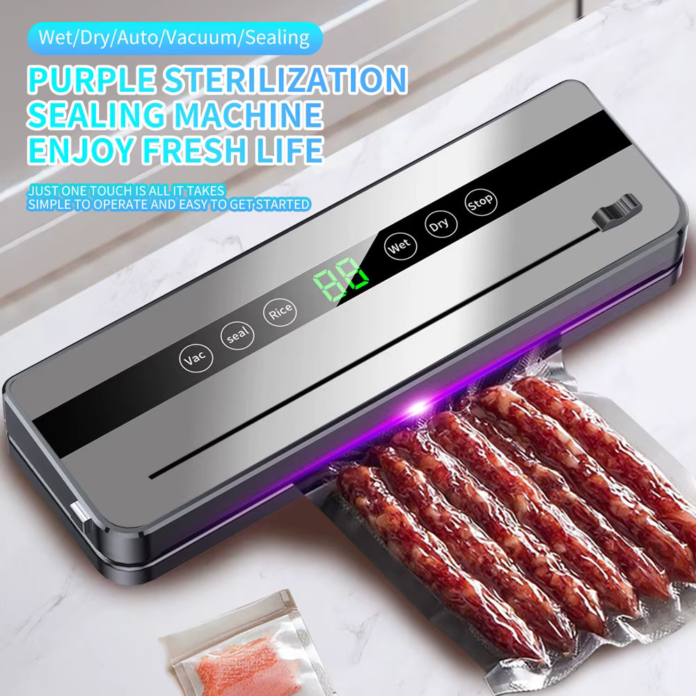 Scelleuse sous vide électrique avec mode sec/humide et coupe intégrée