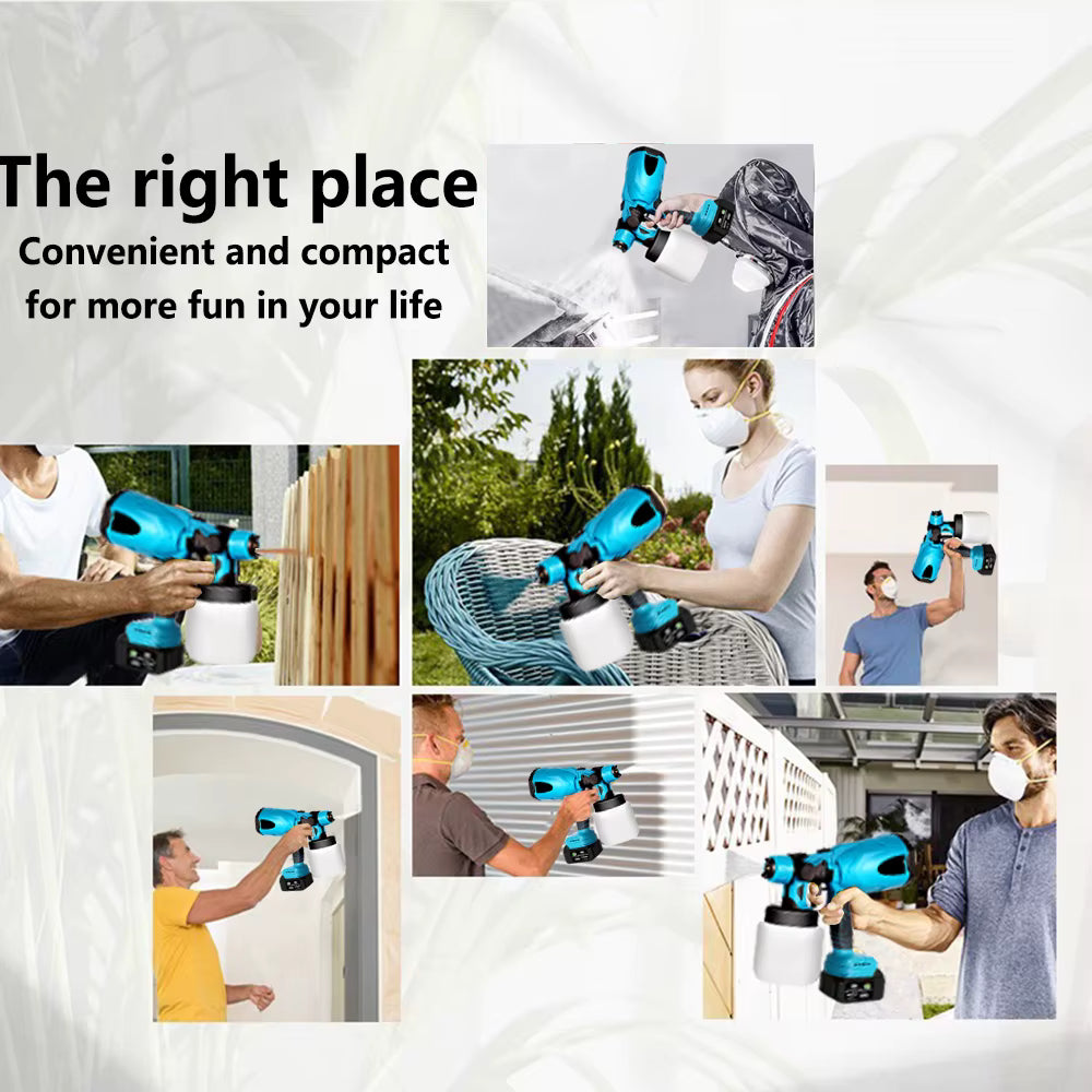 Pistolet à Peinture Sans Fil 800 ml – Pulvérisateur Électrique Rechargeable pour Mur et Meuble