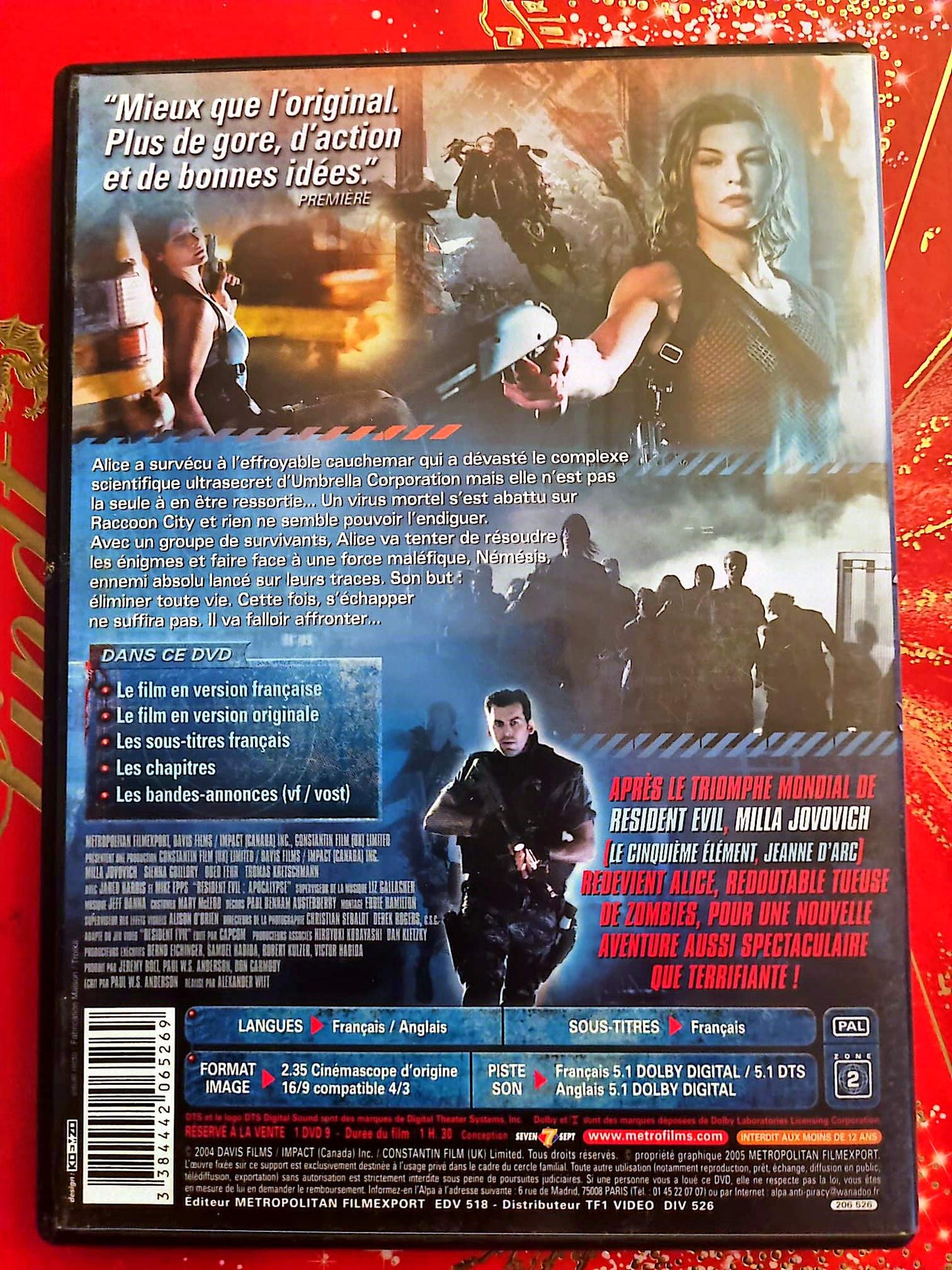 Resident Evil : Apocalypse – DVD – Film Action Horreur – Milla Jovovich