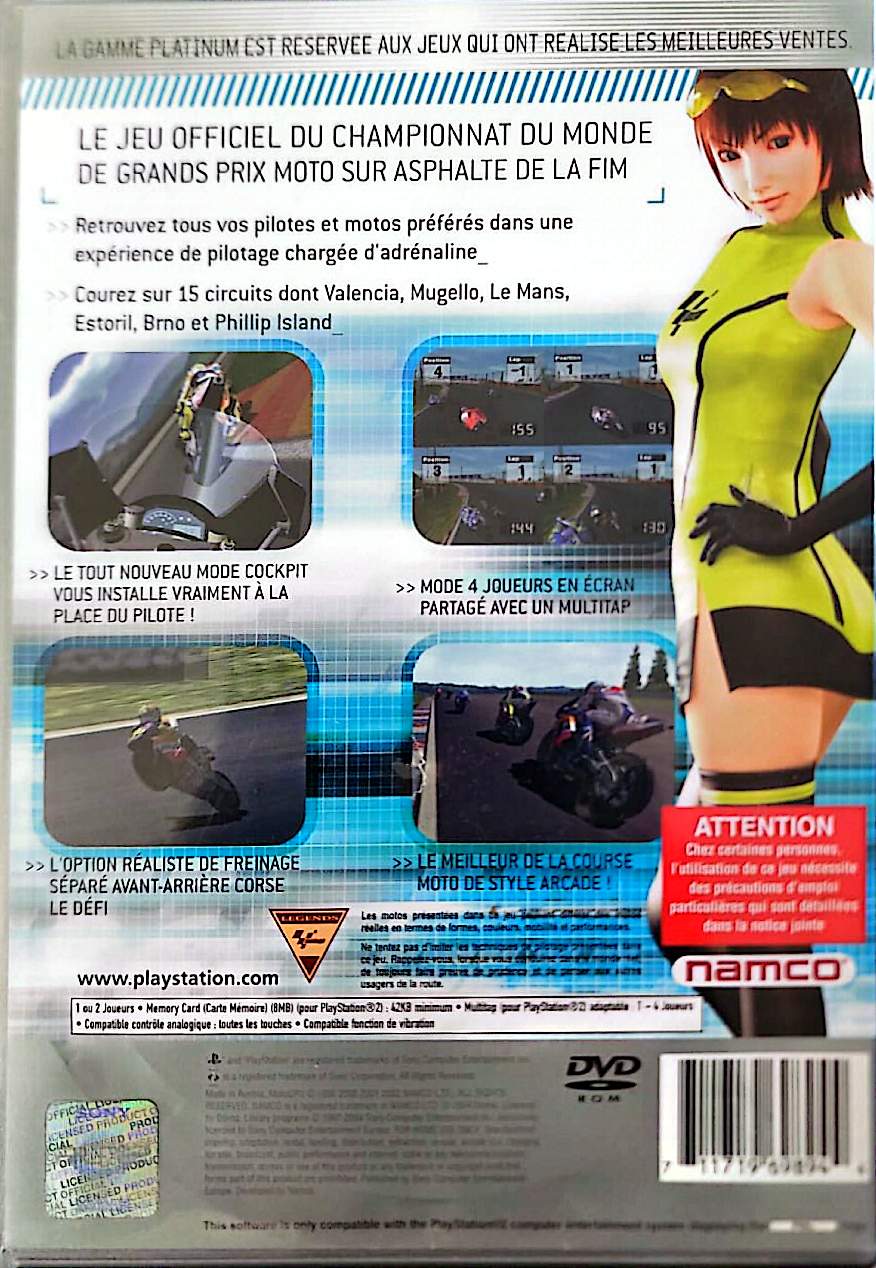 MotoGP 3 Platinum PS2 PlayStation 2 PAL Jeu de Course Moto Officiel Namco