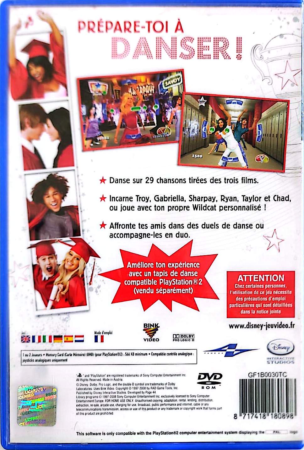 Disney High School Musical 3 Danse ! PS2 PlayStation 2 PAL Jeu de Danse Musical