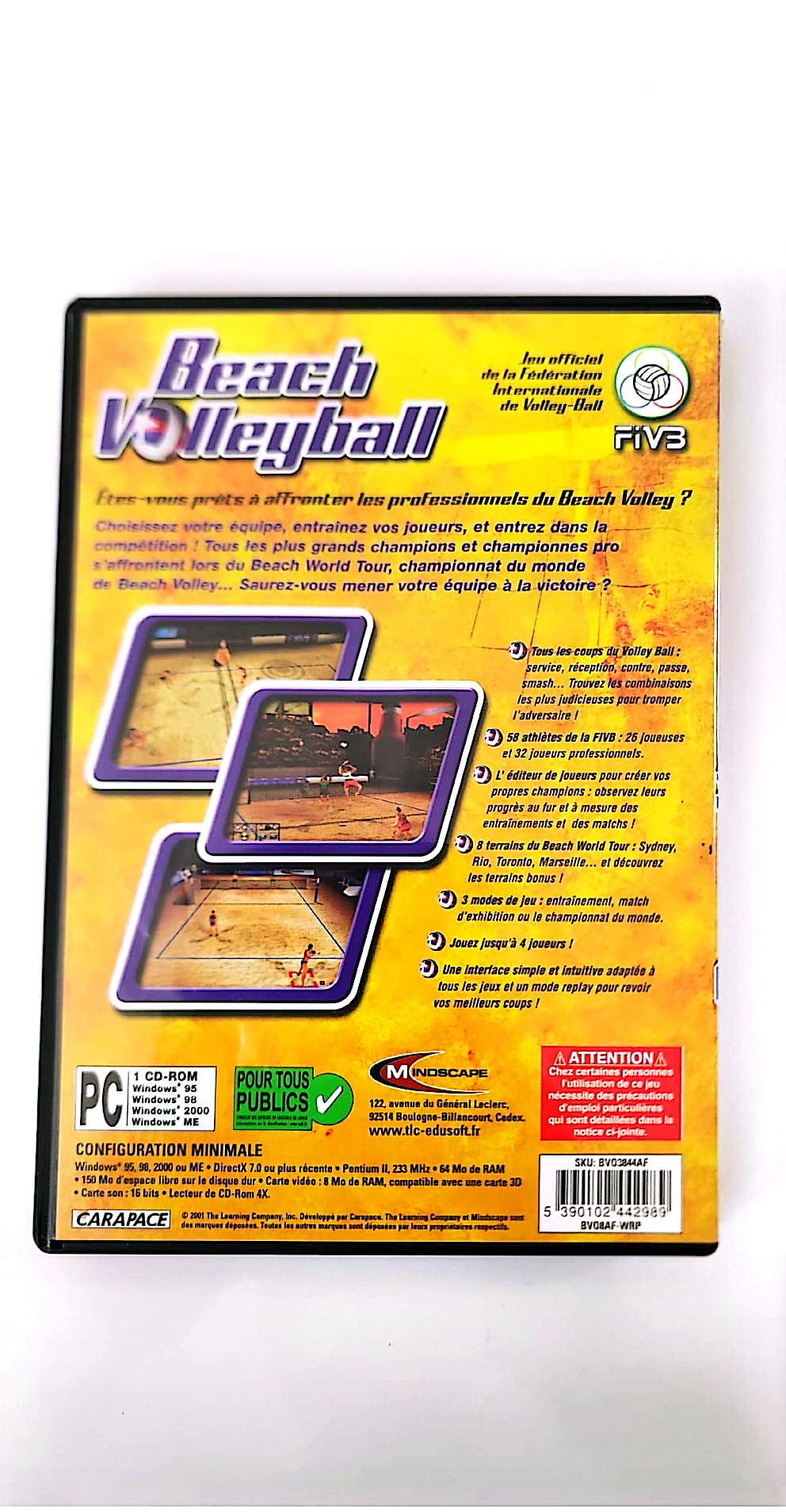 Beach Volleyball : Sea, Smash and Sun – Jeu PC CD-ROM | Mindscape | FIVB Officiel | Français