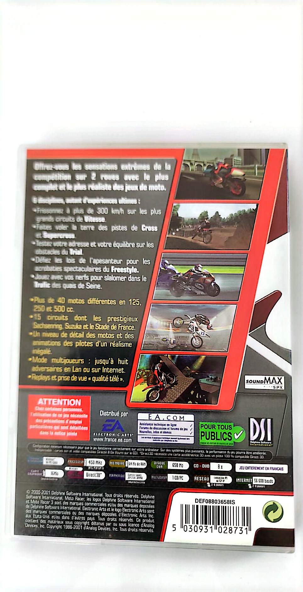 Motoracer 3 – Jeu PC CD-ROM | DSI / Delphine Software | Course Moto | Version Française